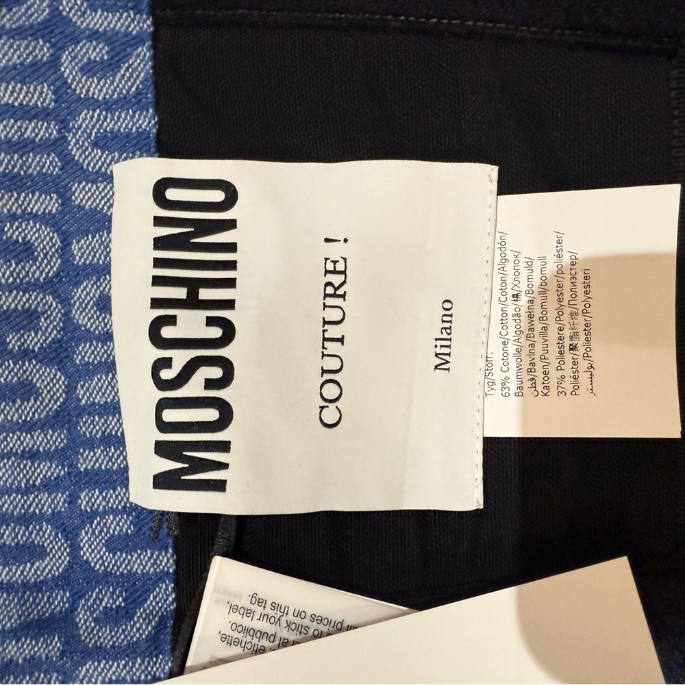 Moschino Blue Denim Logo Bustier Crop Top - Picture 5 of 11